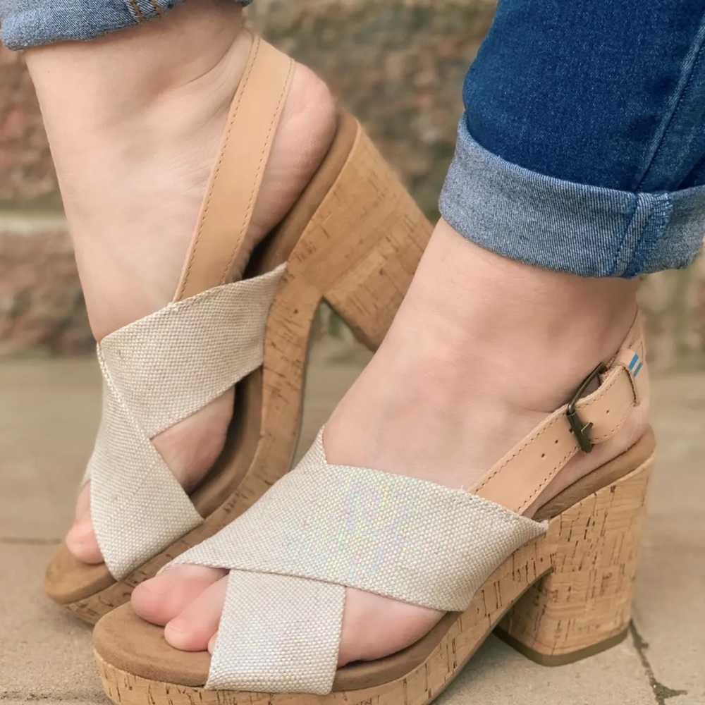 Toms - Women's - Multi Pearlized - Ibiza - Comfy Cork Sole Sandals